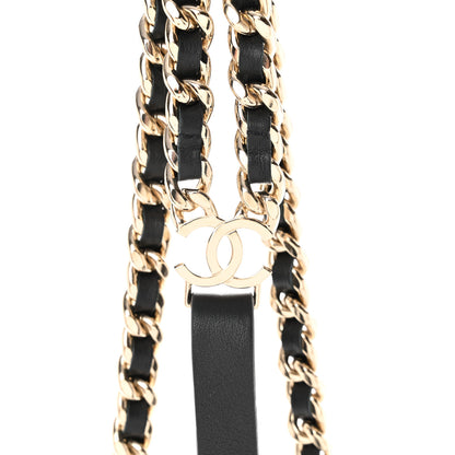 Chanel Lambskin Calfskin CC Chain Belt Suspenders 90 36 Black 8 of 9