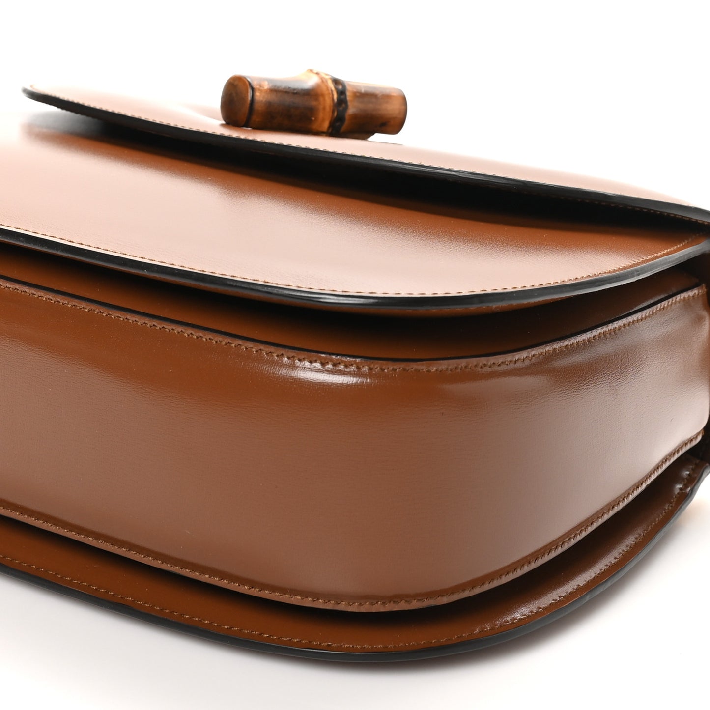 Boarded Dyana Lux Calfskin Web Medium Bamboo 1947 Top Handle Bag Brown