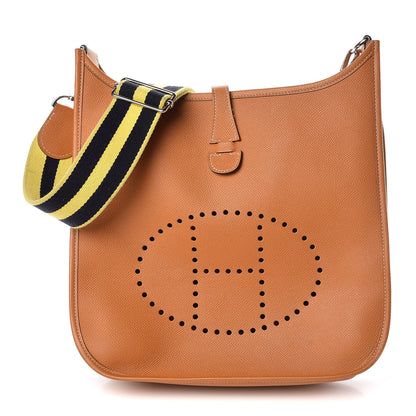 Hermes Epsom Amazone Evelyne III PM Toffee Bleu Indigo Lime 1 of 10