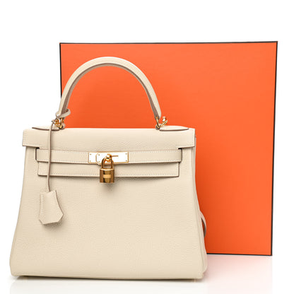 Hermes Togo Kelly Retourne 28 Craie 10 of 10