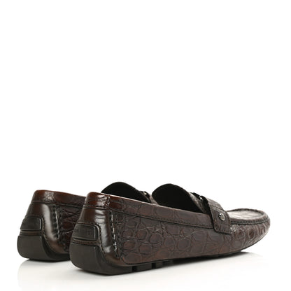 Louis Vuitton Crocodile Mens Monte Carlo Loafers 11 Brown 4 of 8