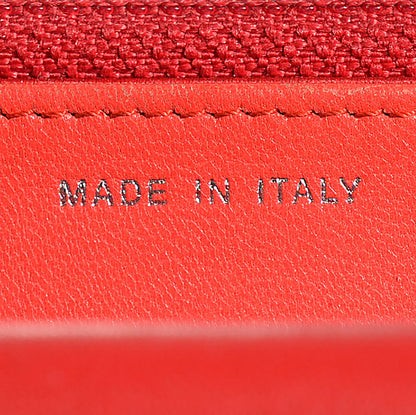 Chanel Lambskin Camellia Embossed Wallet On Chain WOC Red 7 of 10