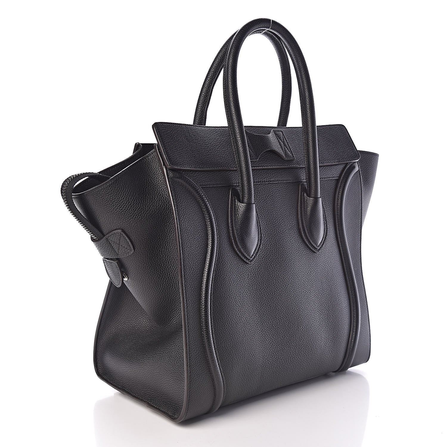 Celine Drummed Calfskin Mini Luggage Black 3 of 11