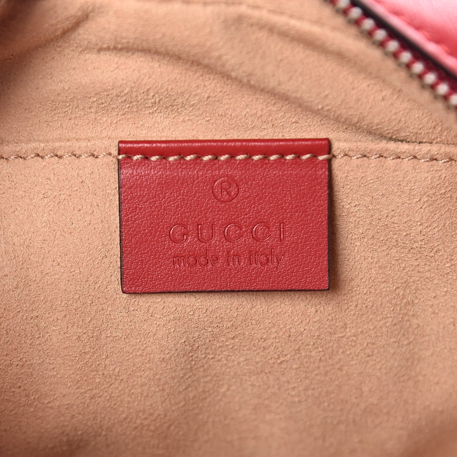 Gucci Calfskin Matelasse Mini GG Marmont Chain Shoulder Bag Hibiscus Red 6 of 10