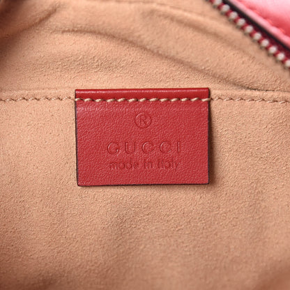 Gucci Calfskin Matelasse Mini GG Marmont Chain Shoulder Bag Hibiscus Red 6 of 10