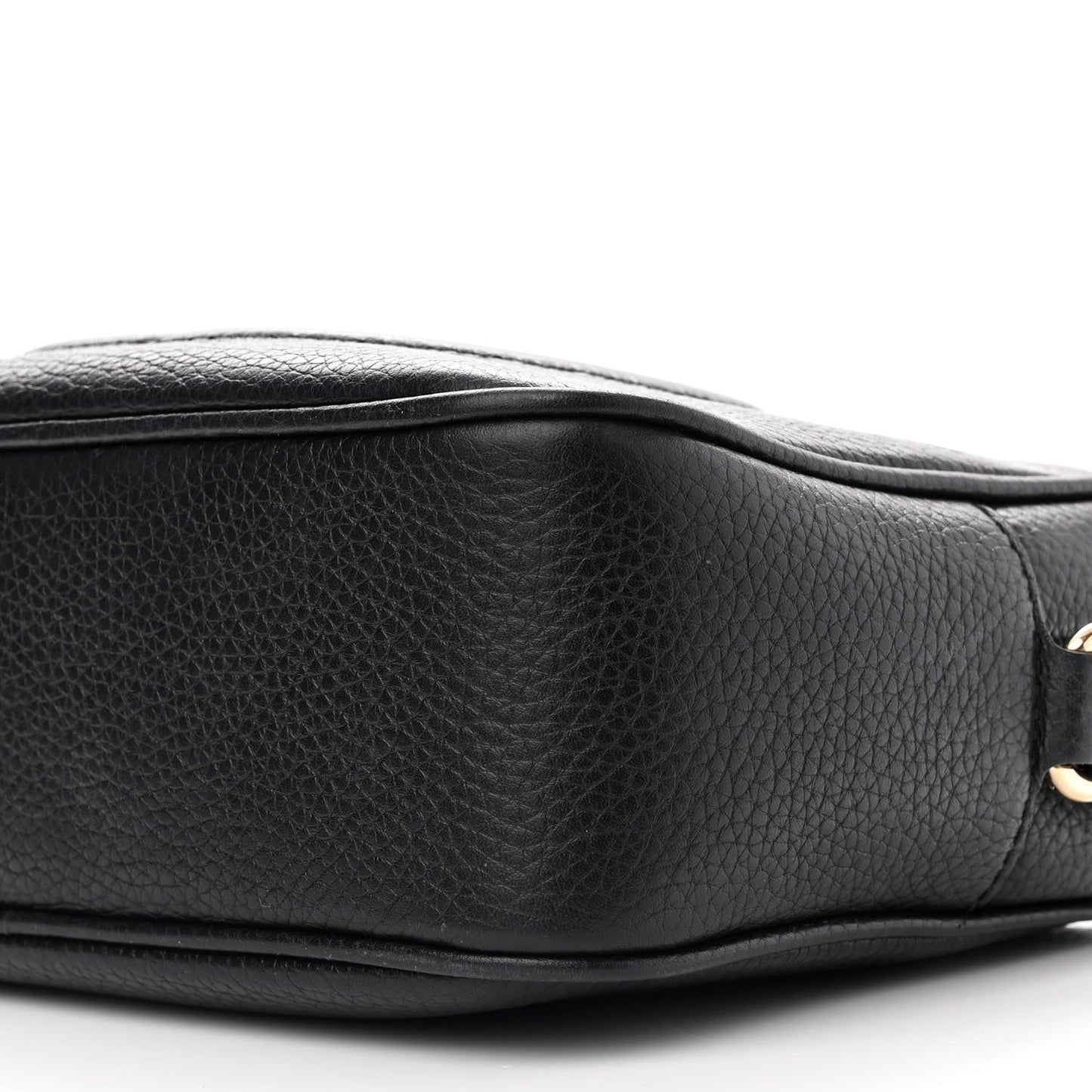 Pebbled Calfskin Small Soho Disco Bag Black