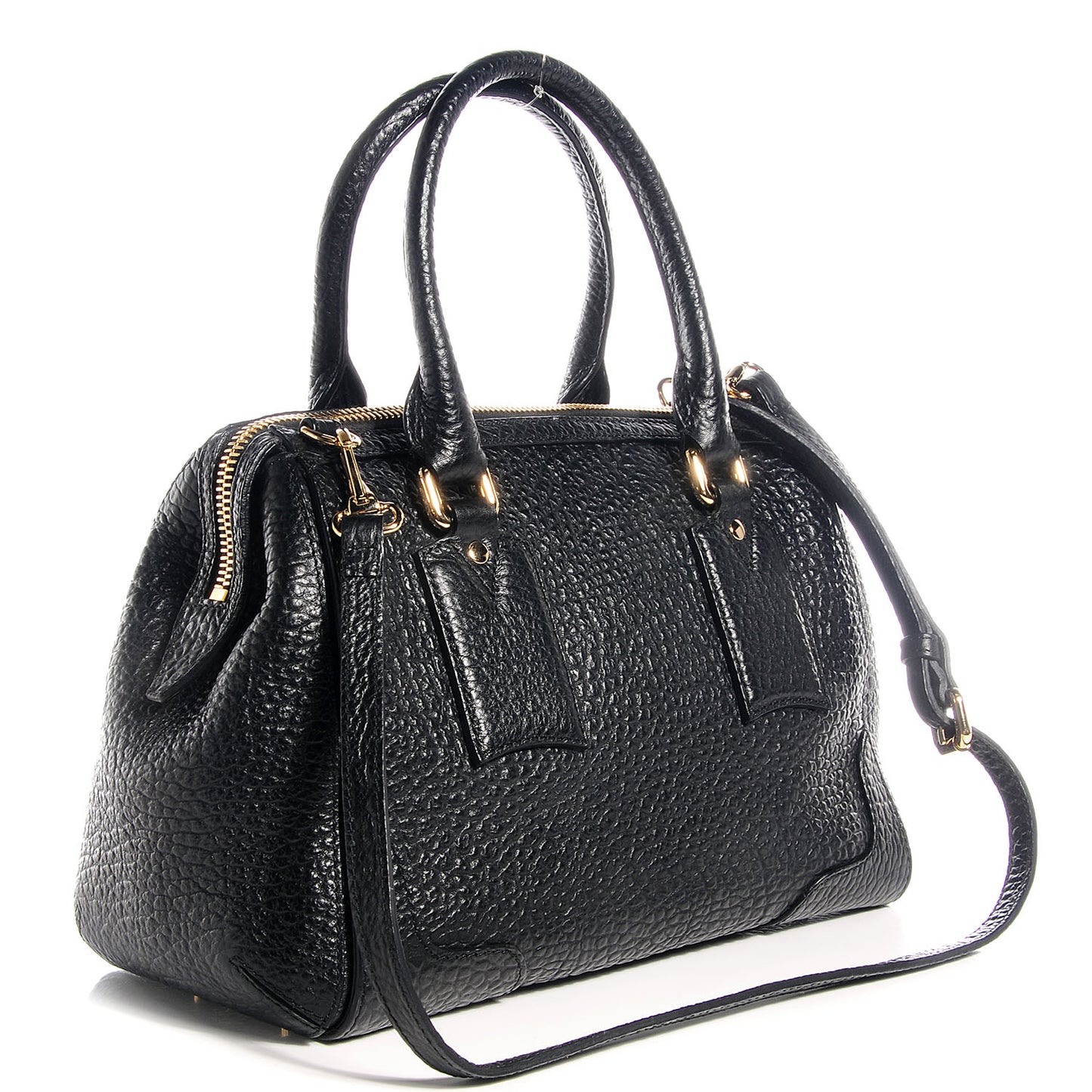 Signature Grain Leather Small Tote Black