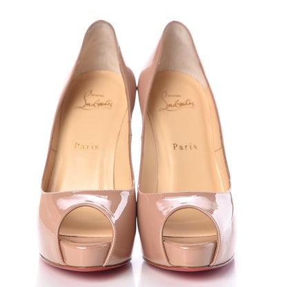 Christian Louboutin Patent New Very Prive 120 Pumps 38 Nude 2 of 8