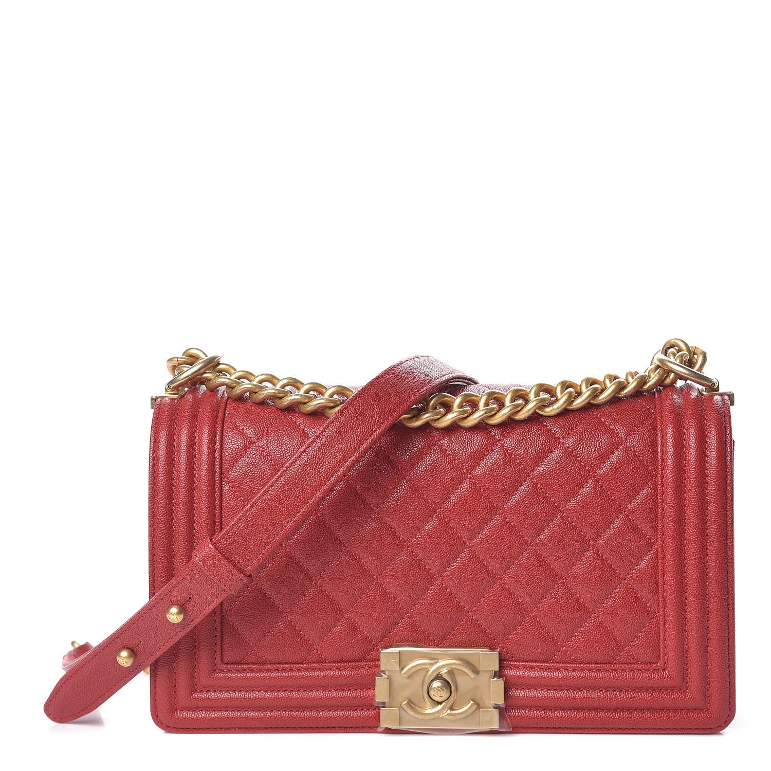 Chanel Caviar Quilted Medium Boy Flap Red 1 of 13