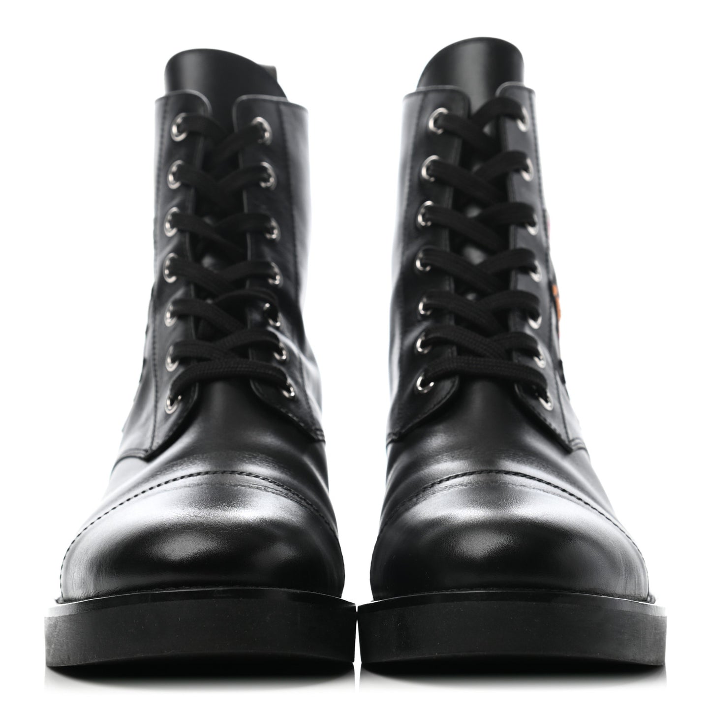 Calfskin LV Black Heart Flat Ranger Boots 37.5 Black
