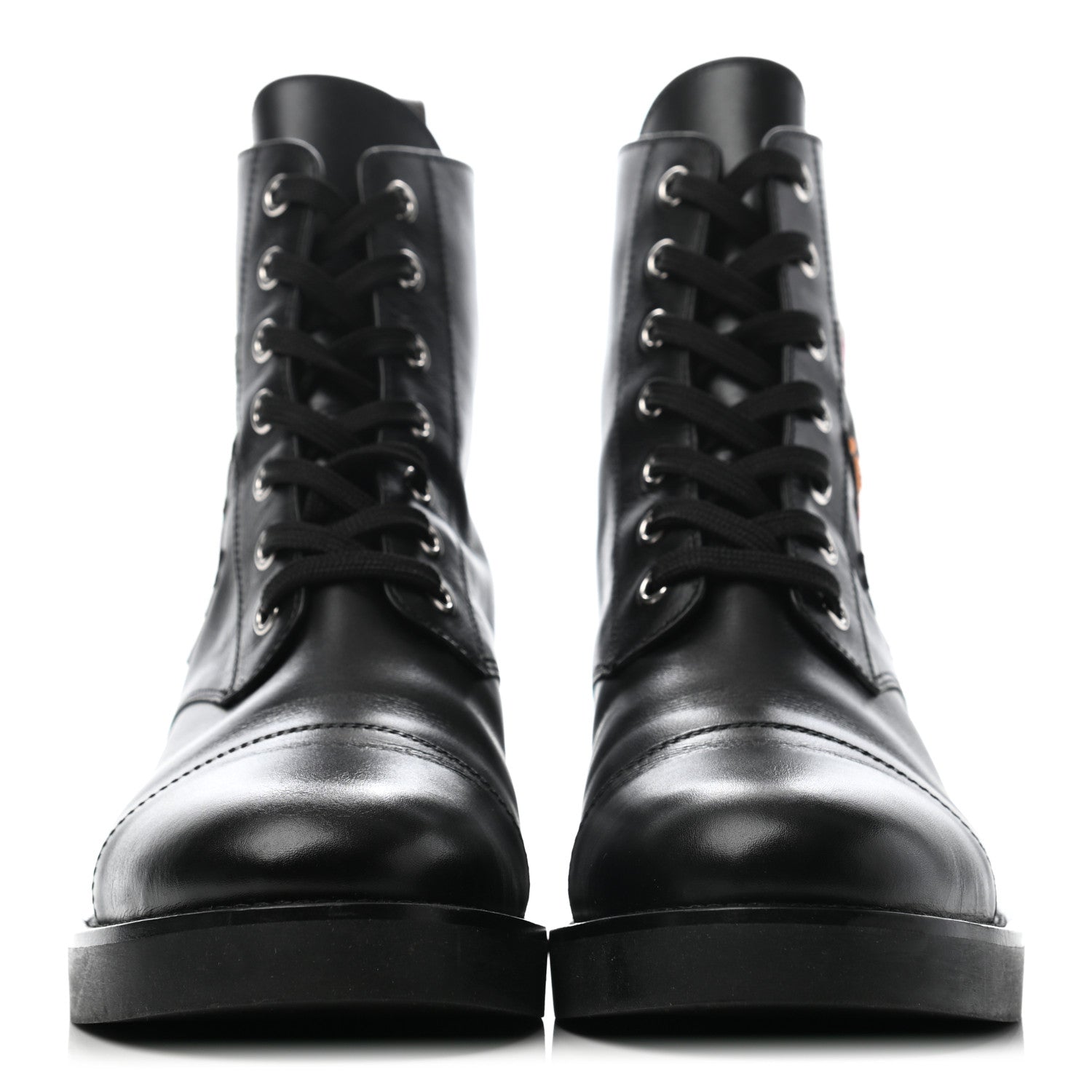 Louis Vuitton Calfskin LV Black Heart Flat Ranger Boots 37.5 Black 2 of 7