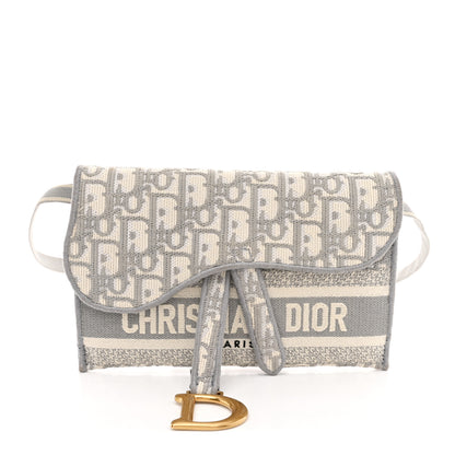 Christian Dior Oblique Slim Saddle Pouch Grey Grey 1 of 10