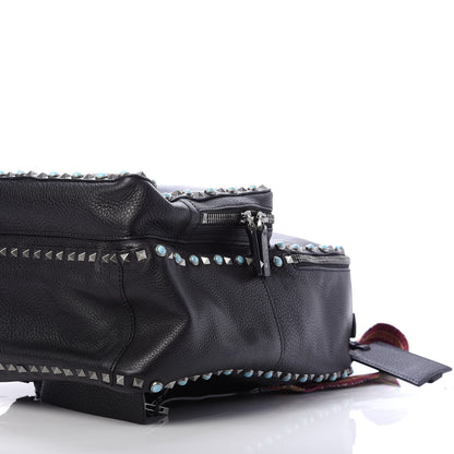 Valentino Garavani Pebbled Calfskin Medium Rockstud Rolling Backpack Black 6 of 14