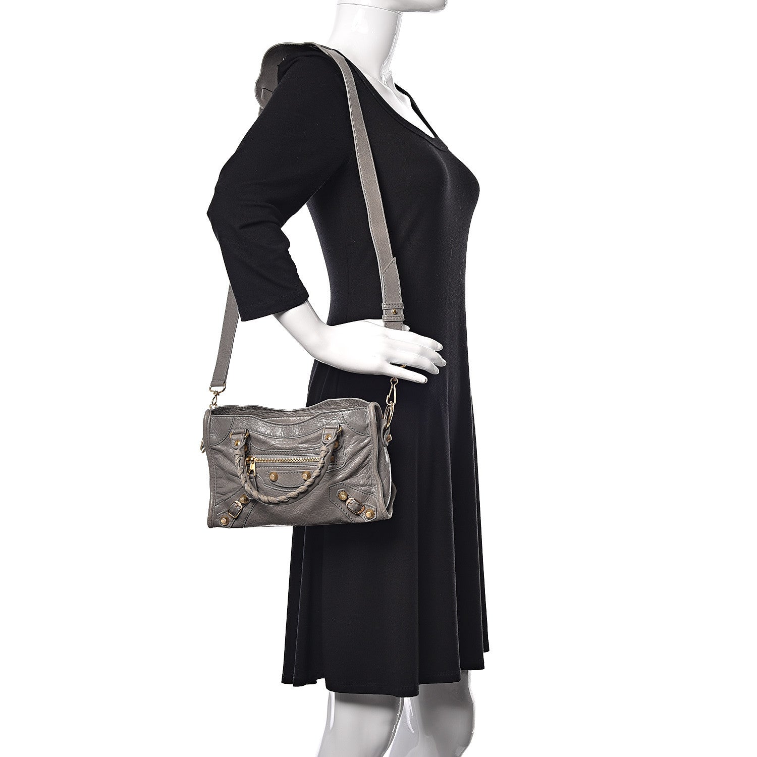 Balenciaga Agneau Giant 12 Gold Hardware Mini City Gris Pyrite 2 of 11