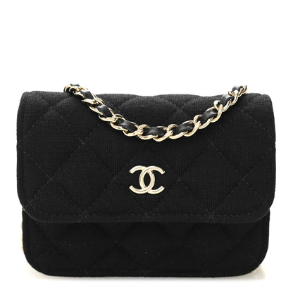 Chanel Jersey Quilted Micro Mini Flap Black 1 of 21