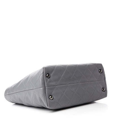 Chanel Lambskin Quilted Shopping Tote Grey 4 of 11