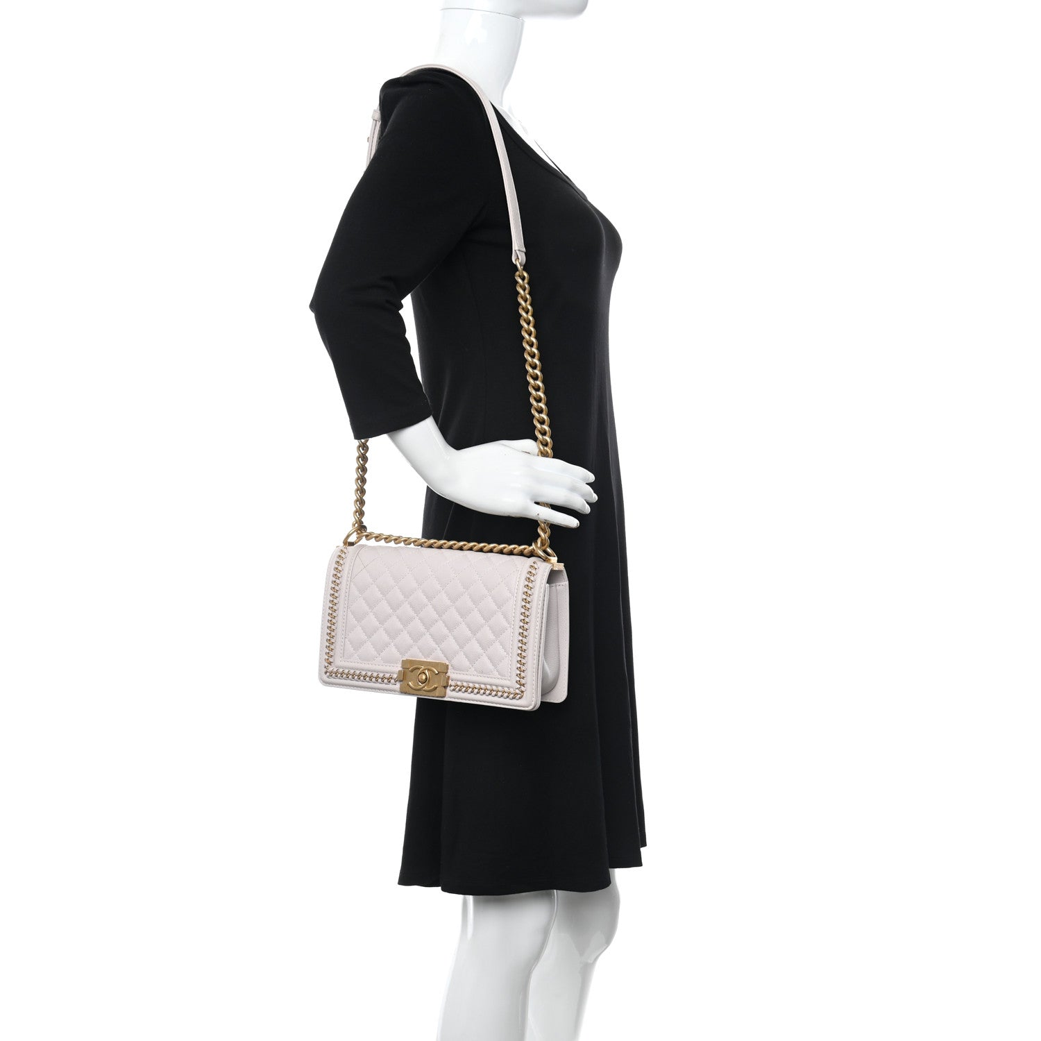 Chanel Caviar Quilted Chain Around Medium Boy Flap Light Purple 2 of 11