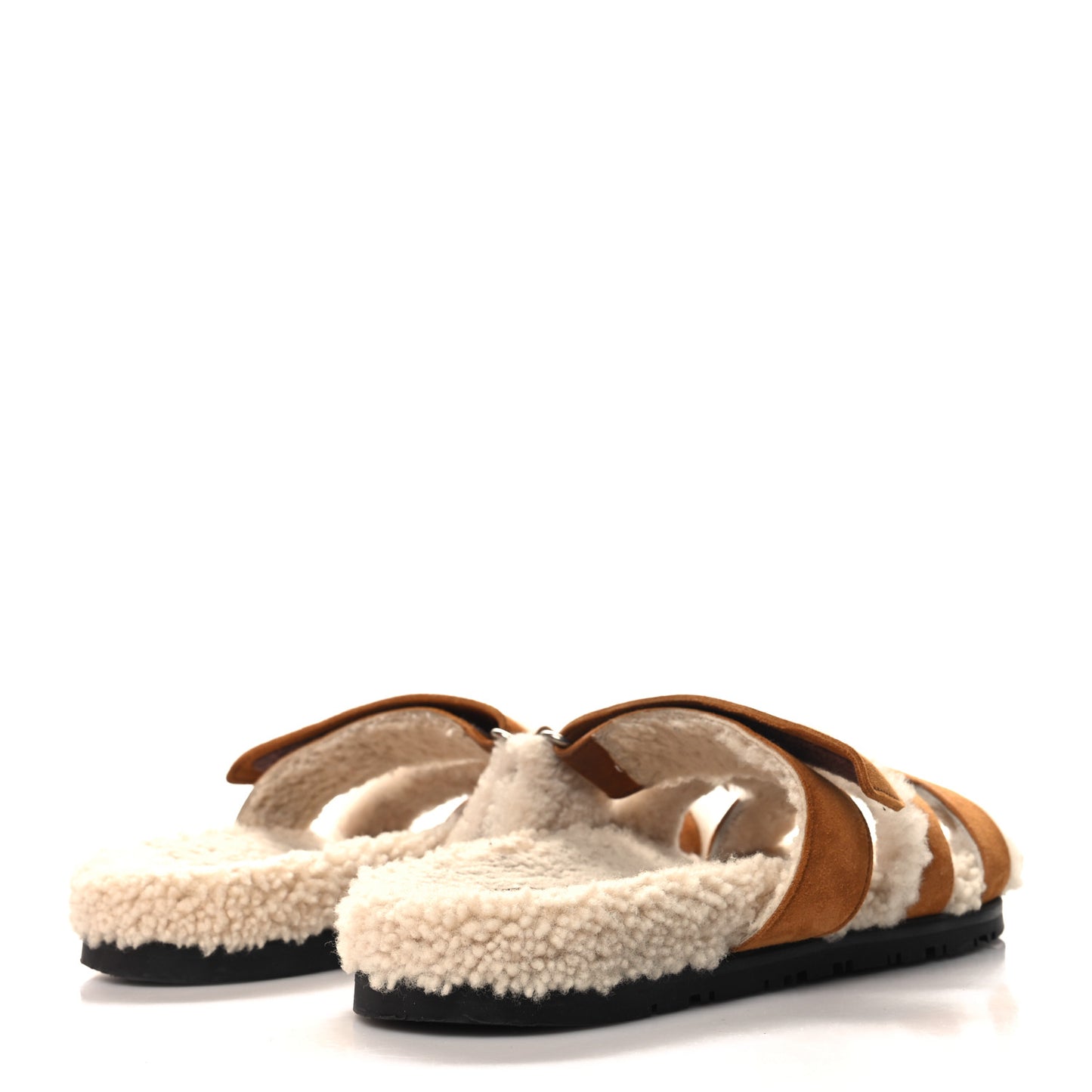 Suede Goatskin Woolskin Womens Chypre Sandals 38 Naturel Ecru
