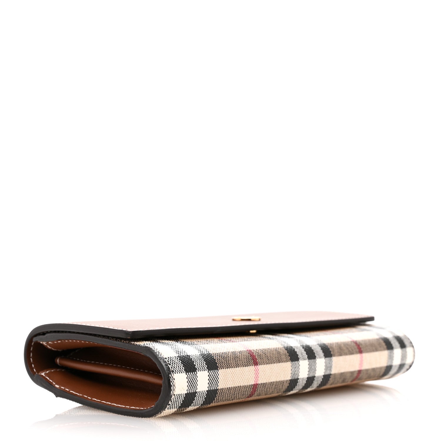 Burberry Vintage Check Grain Calfskin Halton Wallet Tan 4 of 7