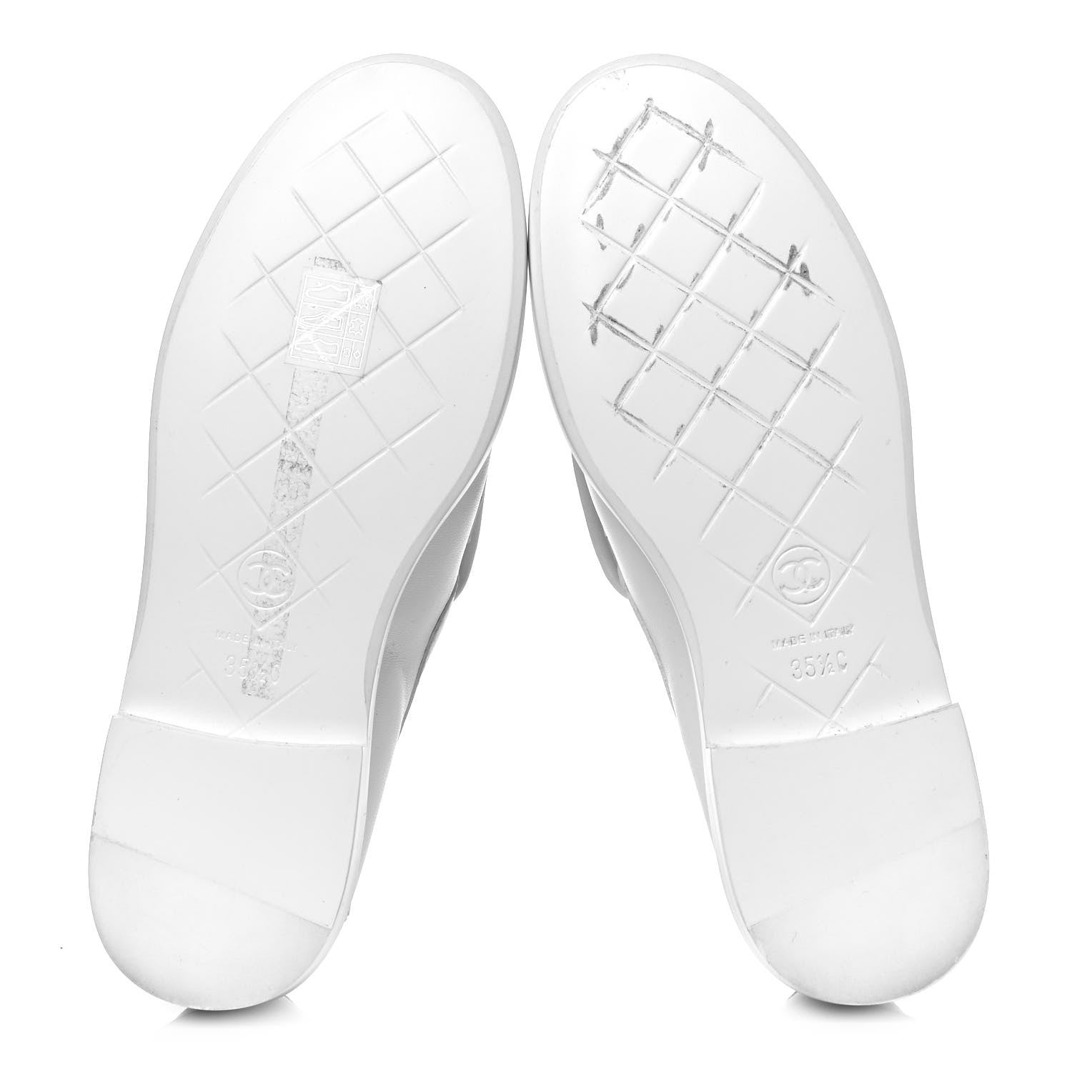 Chanel Lambskin Quilted CC Turnlock Loafers 35.5 White 5 of 8