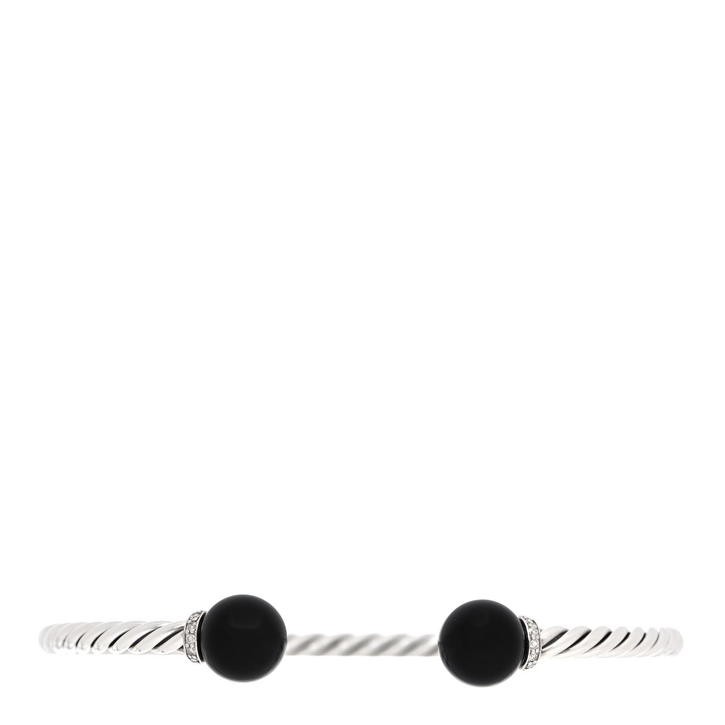Sterling Silver Diamond Onyx 9mm Solari Bracelet