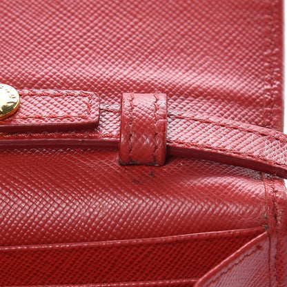 Prada Saffiano Metal Oro Chain Wallet Fuoco 13 of 21