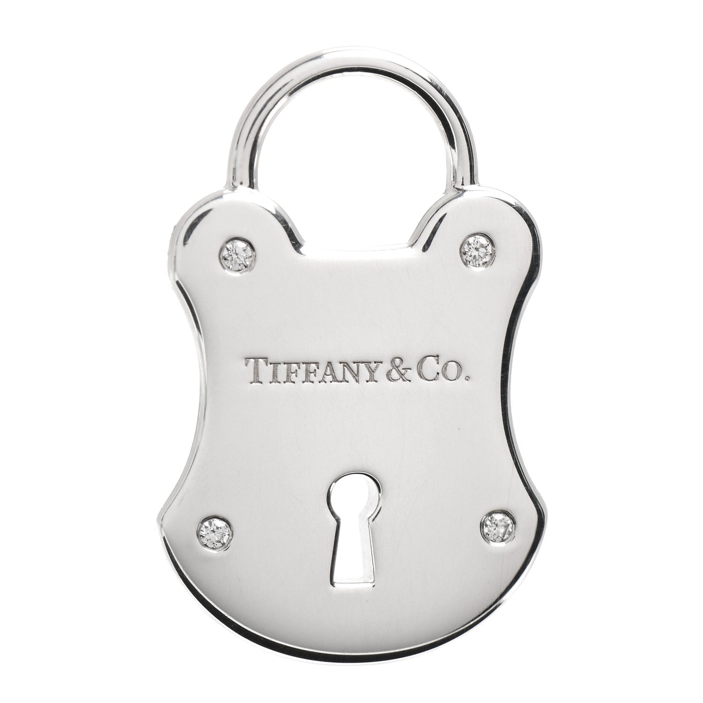 Sterling Silver Diamond Lock Pendant