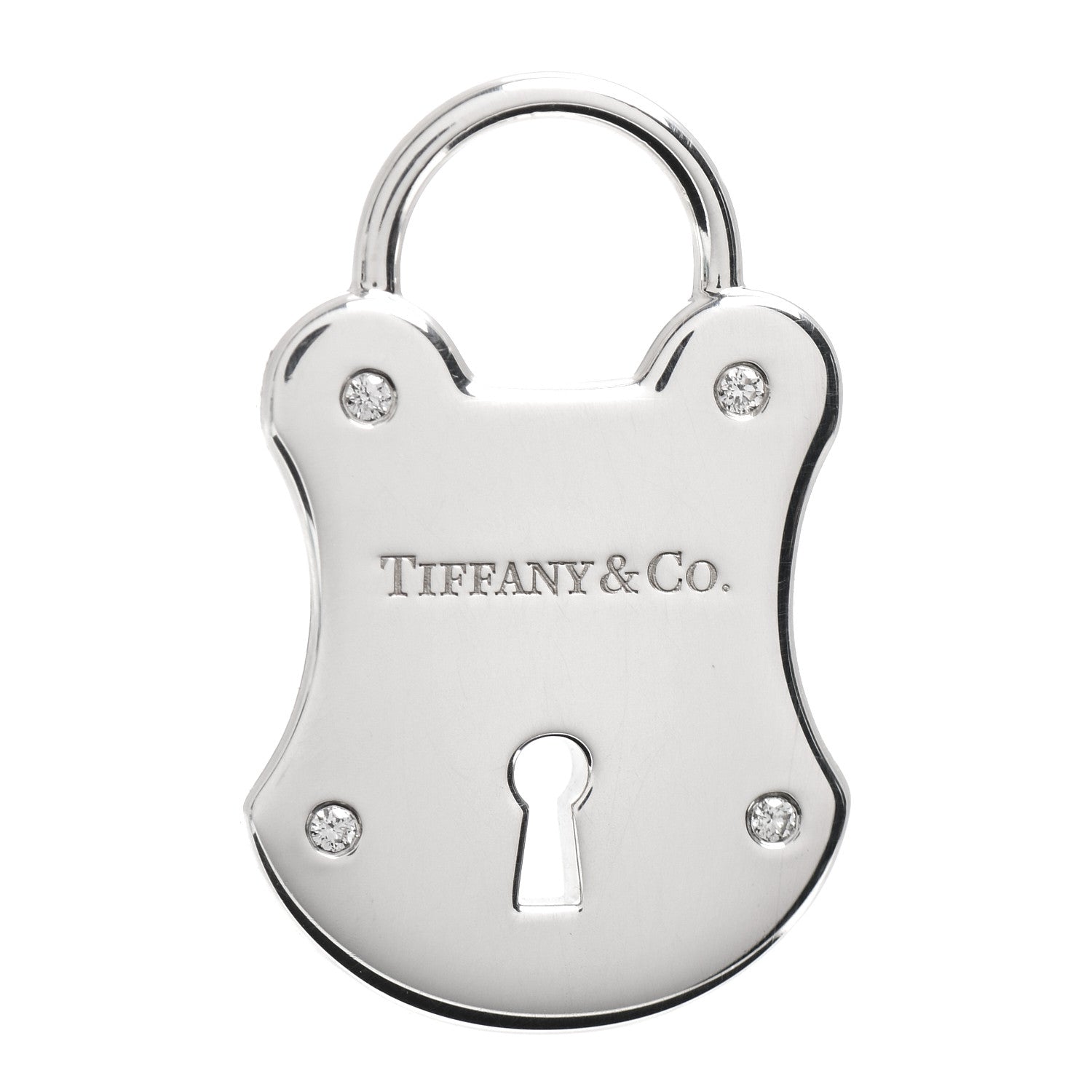 Tiffany Sterling Silver Diamond Lock Pendant 1 of 3
