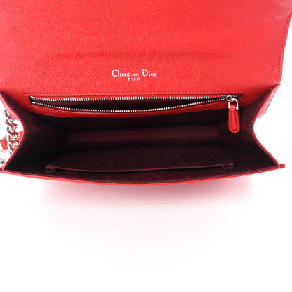 Christian Dior Grained Calfskin Medium Diorama Flap Bag Red 5 of 11