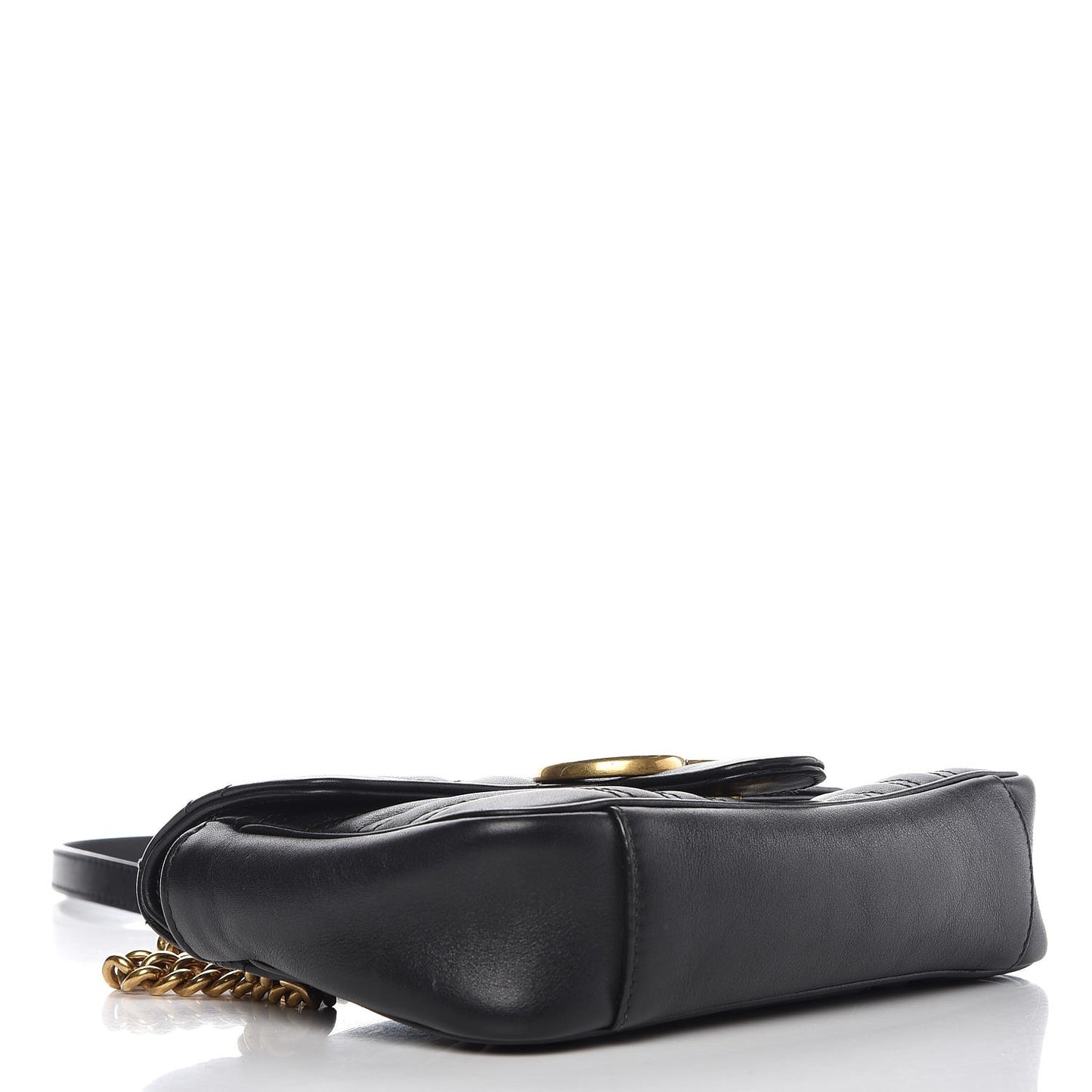 Calfskin Matelasse Mini GG Marmont Shoulder Bag Black