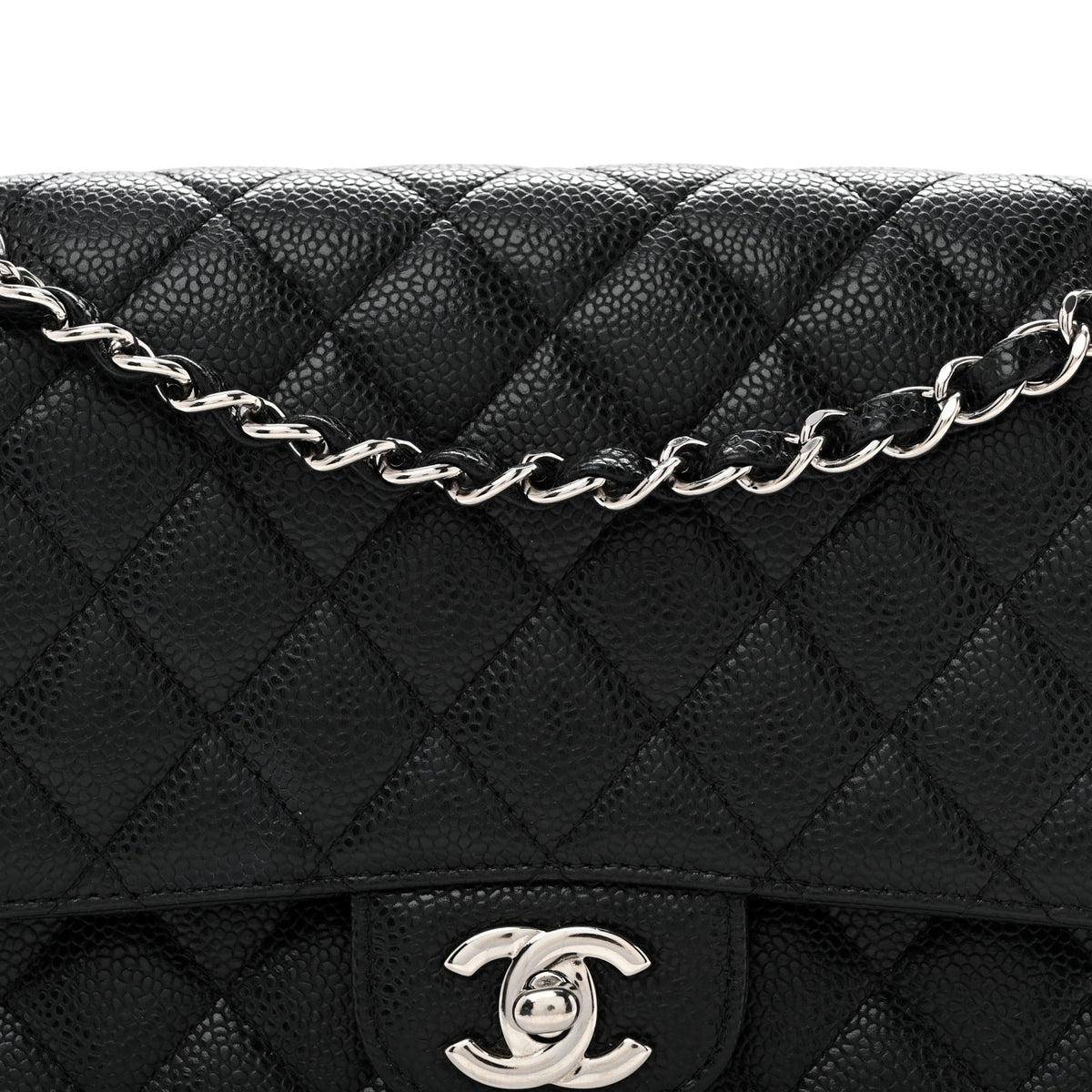 Chanel Caviar Quilted Medium Double Flap Black 8 of 13
