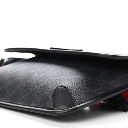 Gucci GG Supreme Monogram Web Slim Belt Bag Black Grey 6 of 11