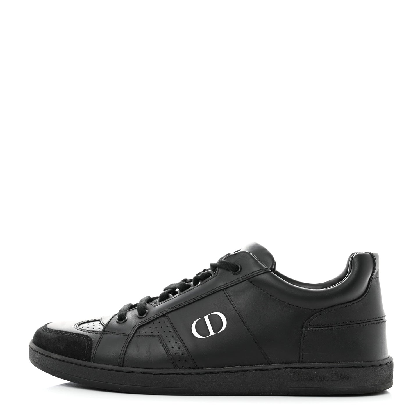Calfskin Suede Logo Sneakers 40 Black