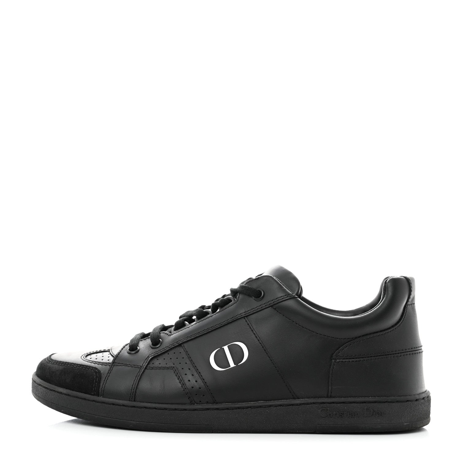 Christian Dior Calfskin Suede Logo Sneakers 40 Black 1 of 9