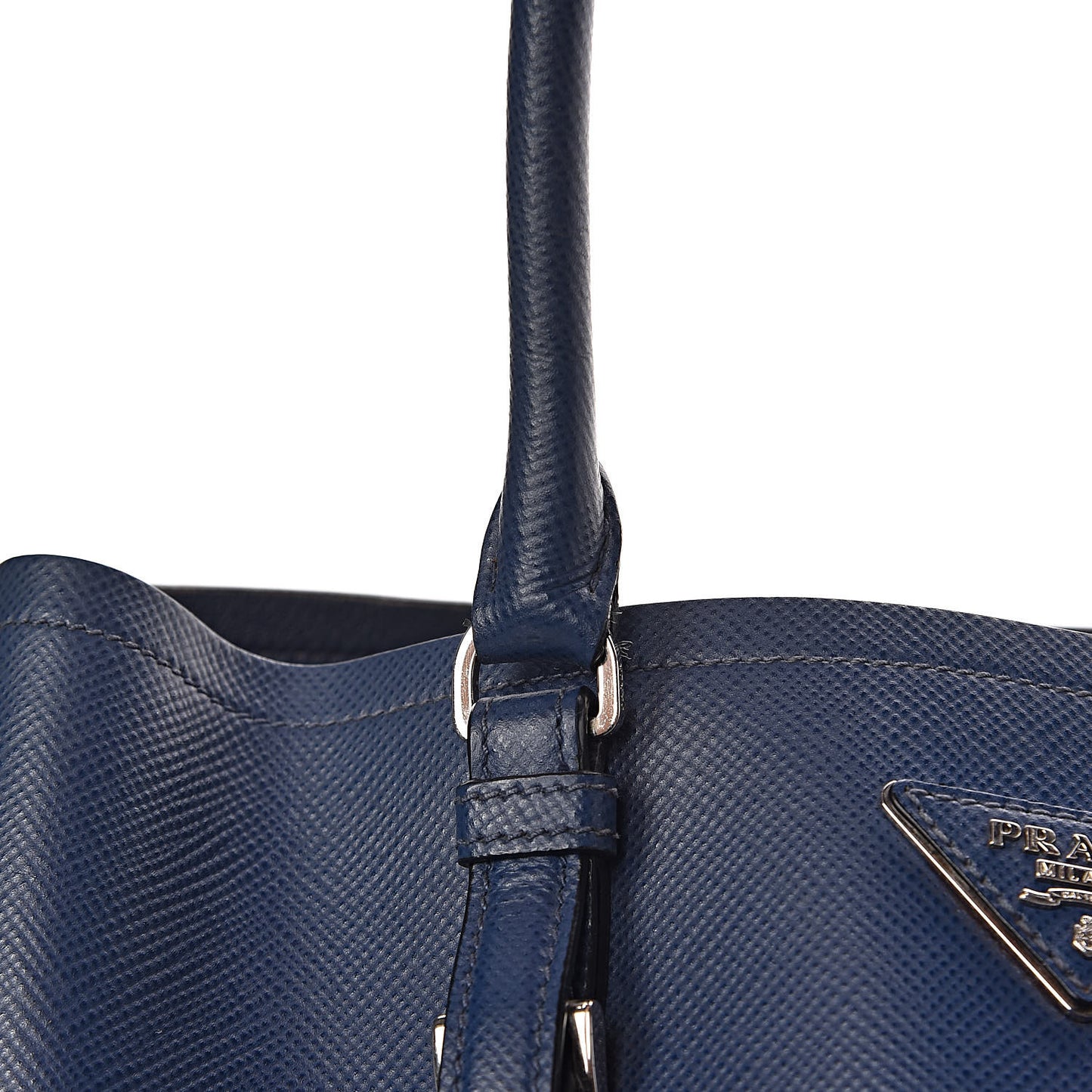 Saffiano Cuir Medium Double Handle Tote Bluette