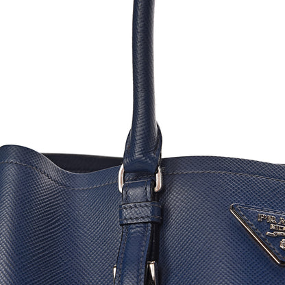 Prada Saffiano Cuir Medium Double Handle Tote Bluette 23 of 28