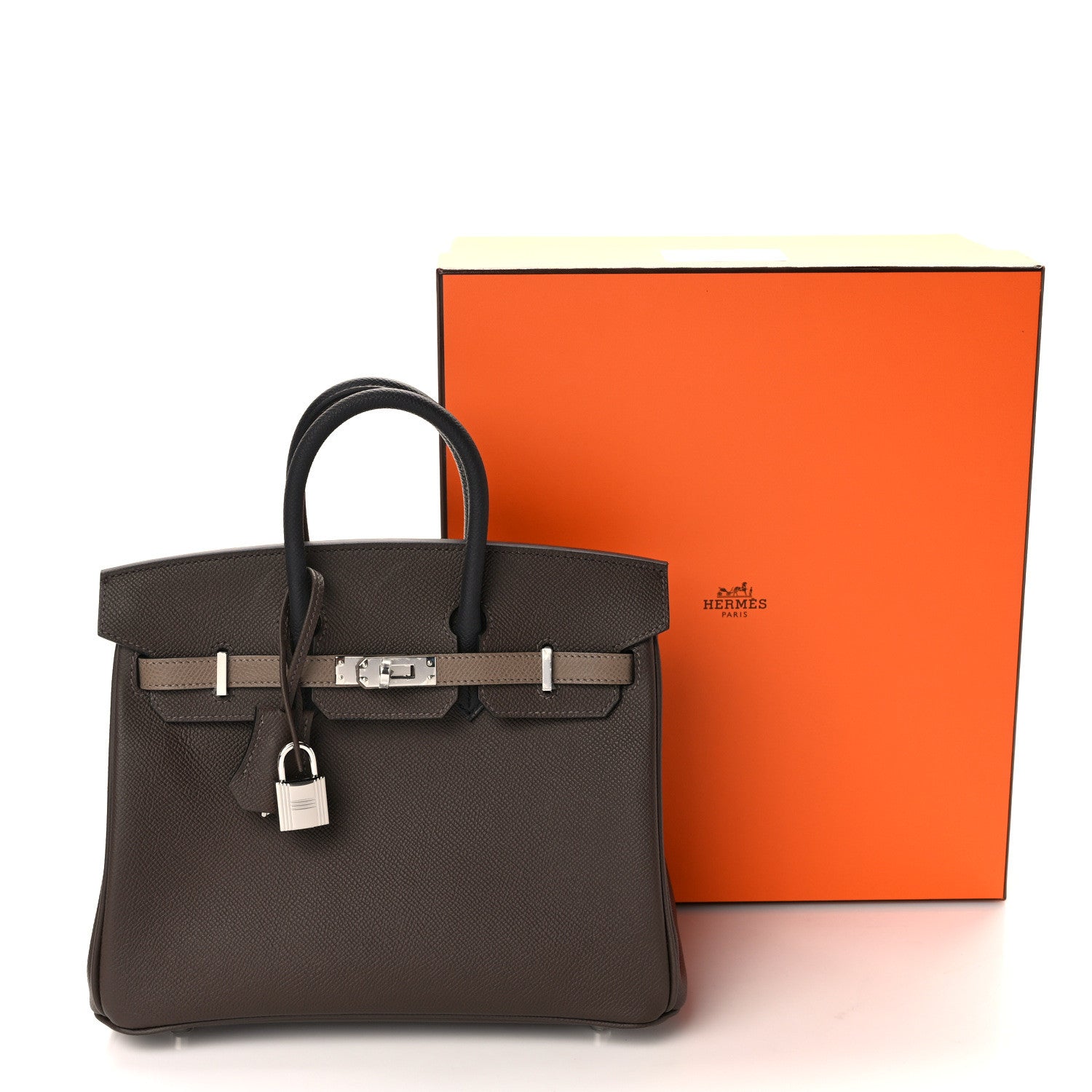 Hermes Epsom Birkin 25 Ecorce Etoupe Black Ecorce Etoupe Black 10 of 10
