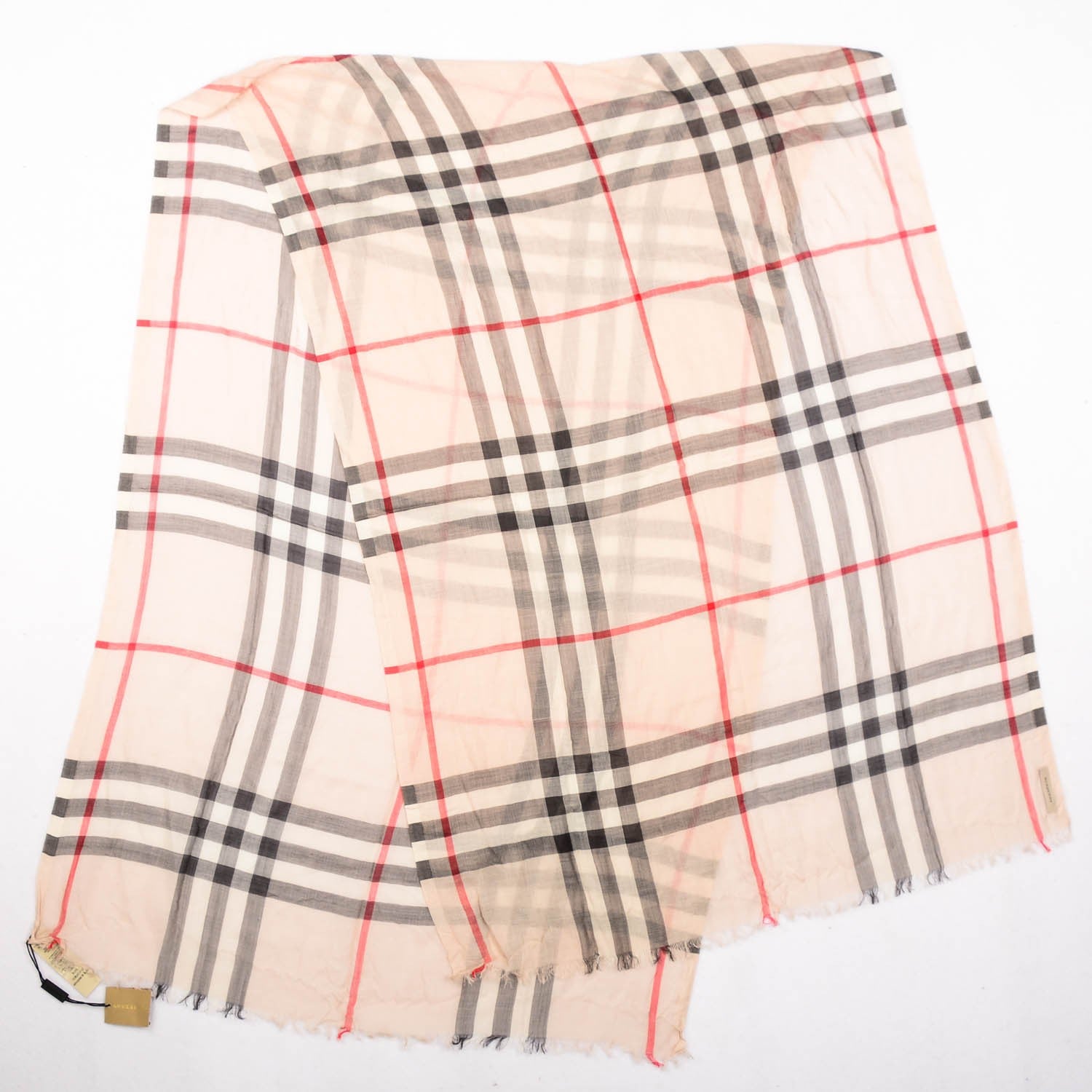 Burberry Silk Wool Giant Check Scarf Stone 3 of 5