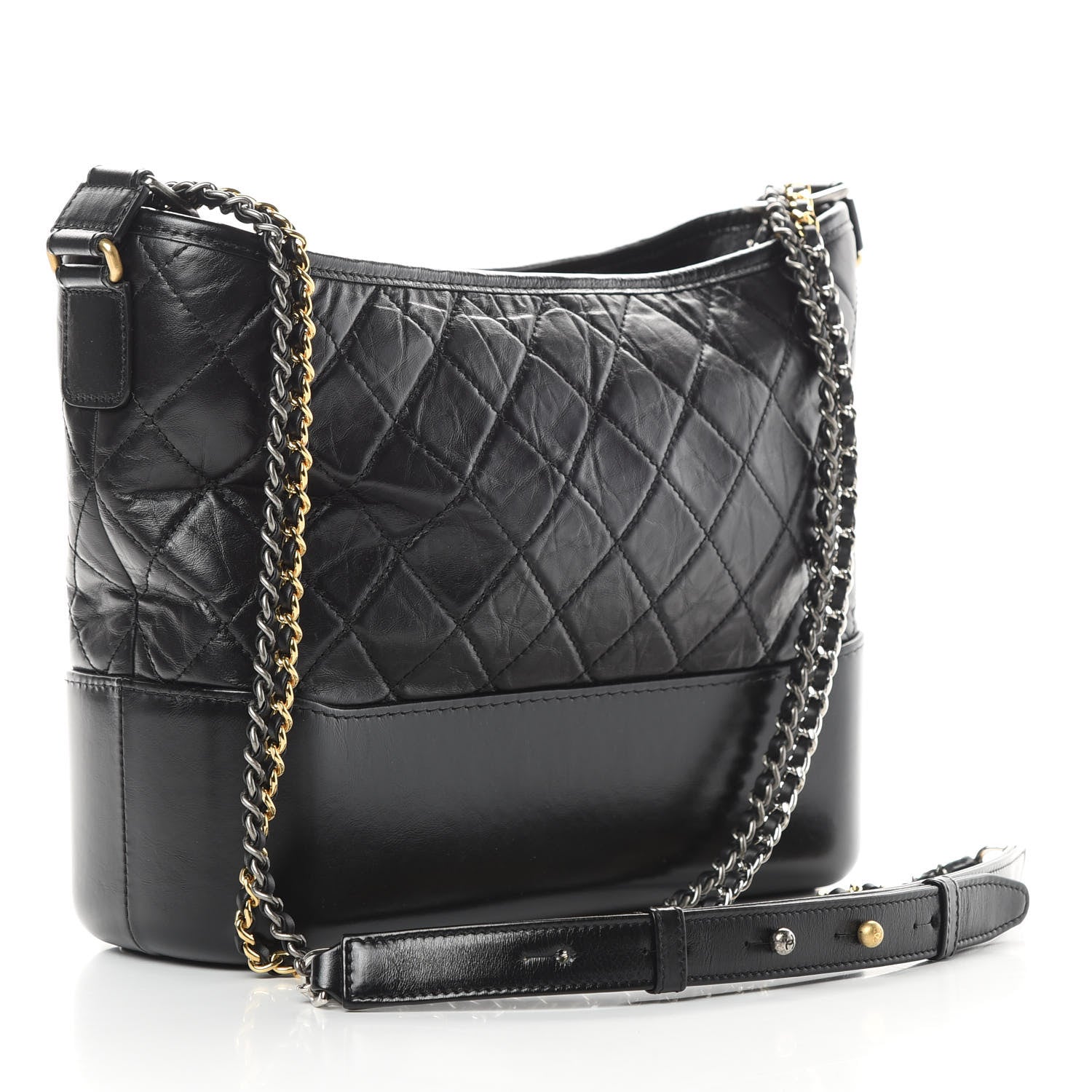 Chanel Aged Calfskin Quilted Medium Gabrielle Hobo Black 3 of 11