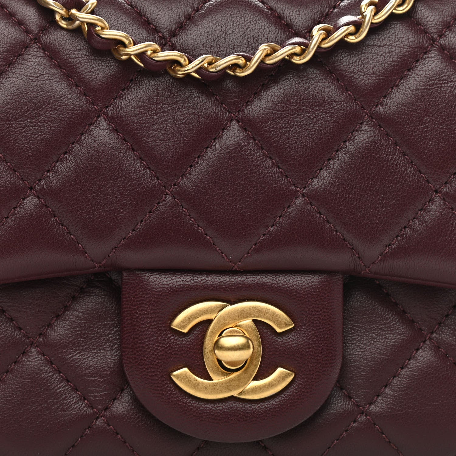 Chanel Lambskin Quilted Mini Pearl Crush Flap Burgundy 8 of 12