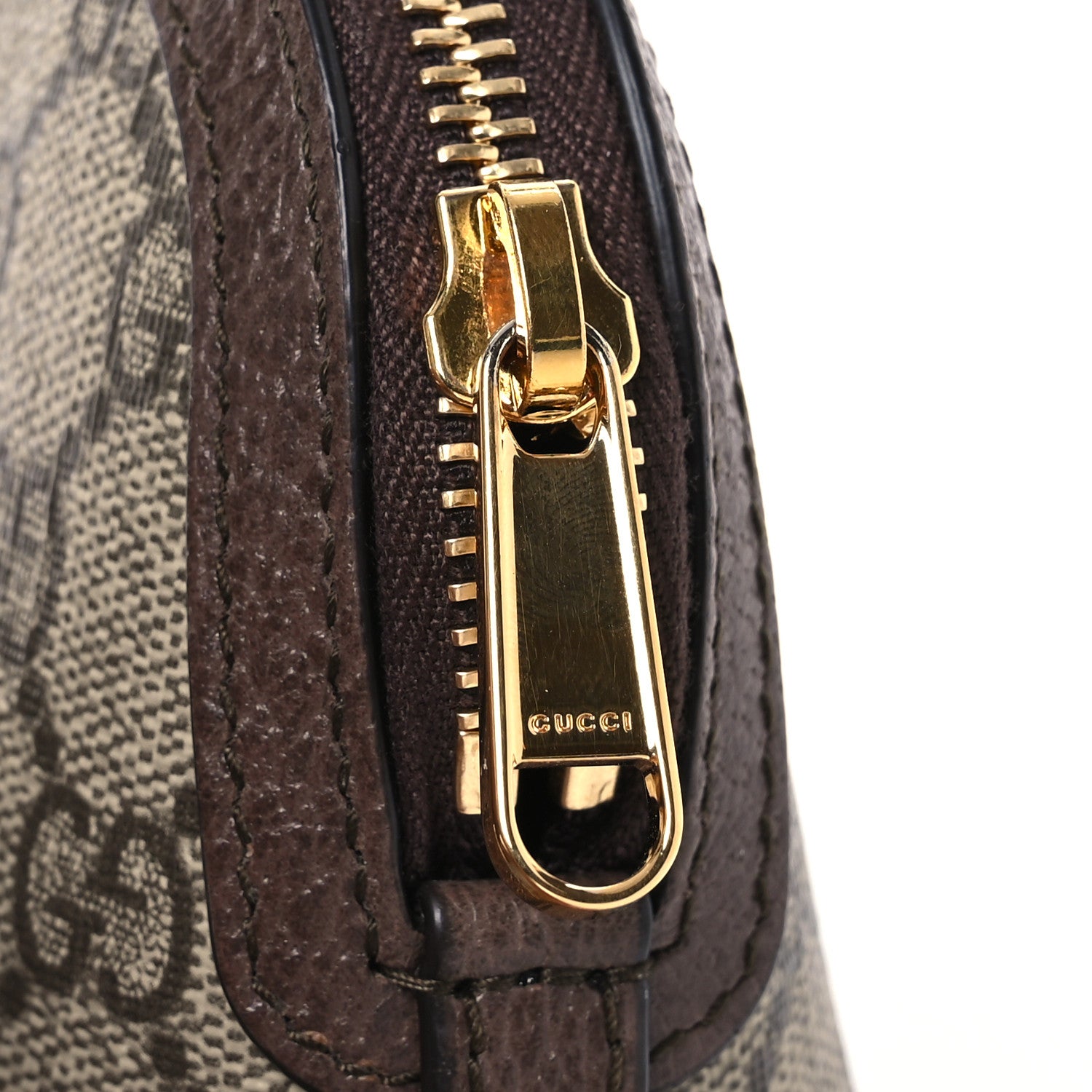 Gucci GG Supreme Monogram Textured Calfskin Web Medium Ophidia Cosmetic Case Beige Ebony New Acero 8 of 10