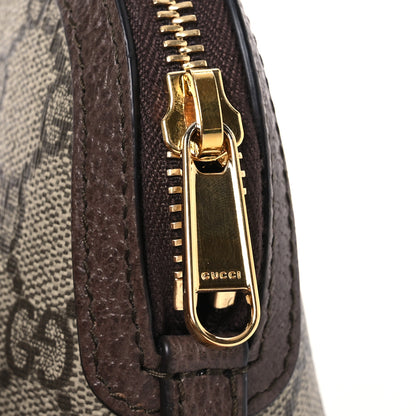 Gucci GG Supreme Monogram Textured Calfskin Web Medium Ophidia Cosmetic Case Beige Ebony New Acero 8 of 10