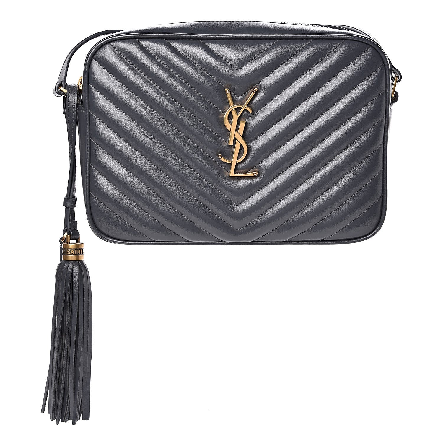 Saint Laurent Calfskin Matelasse Monogram Lou Camera Bag Dark Smog 1 of 12