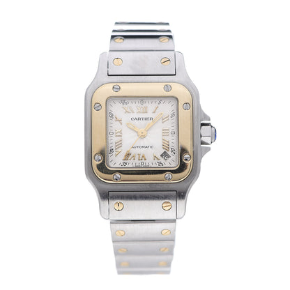Cartier Stainless Steel 18K Yellow Gold 24mm Santos De Cartier Galbee Automatic Watch 1 of 6