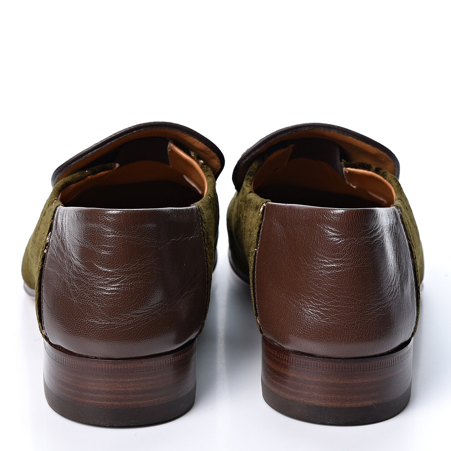 Velvet GG Monogram Mens Horsebit Loafers 8.5 Green