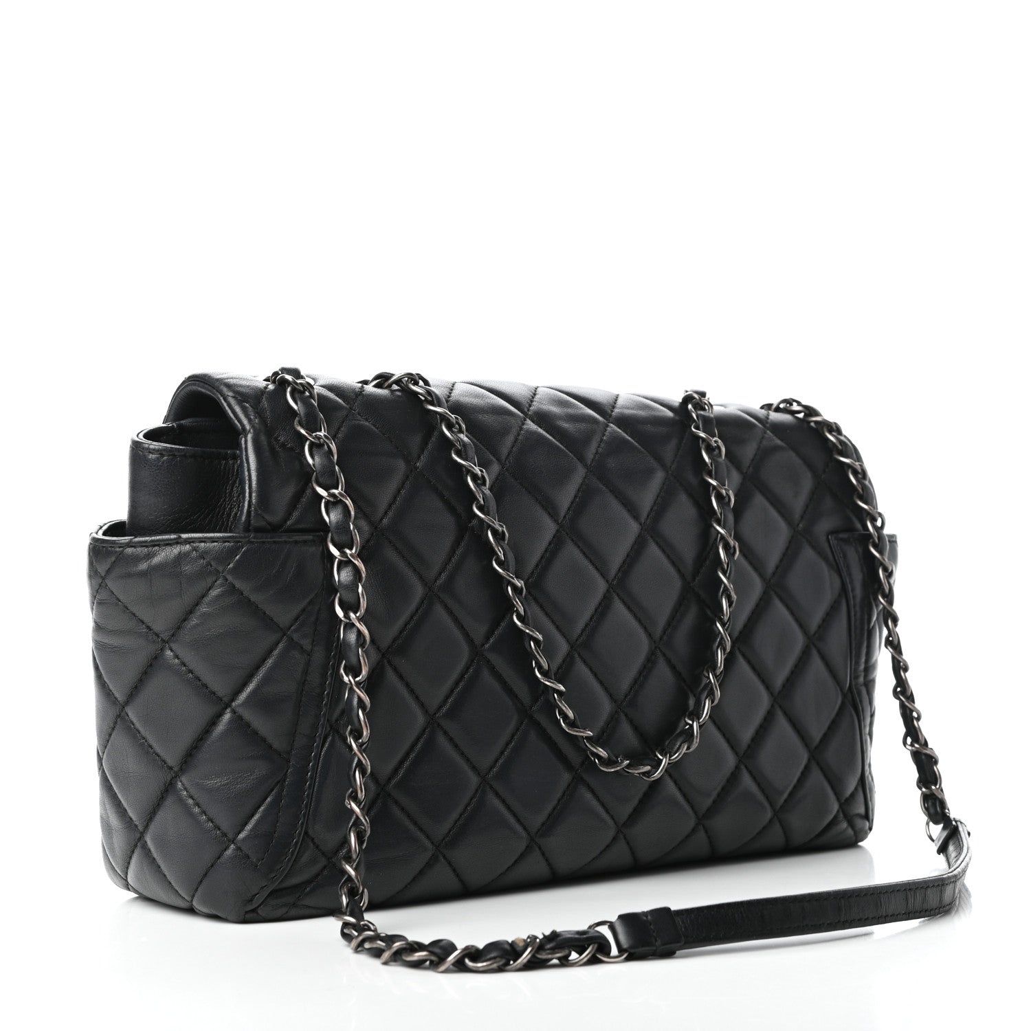 Chanel Lambskin Quilted Large Around Pockets Flap Black 3 of 9