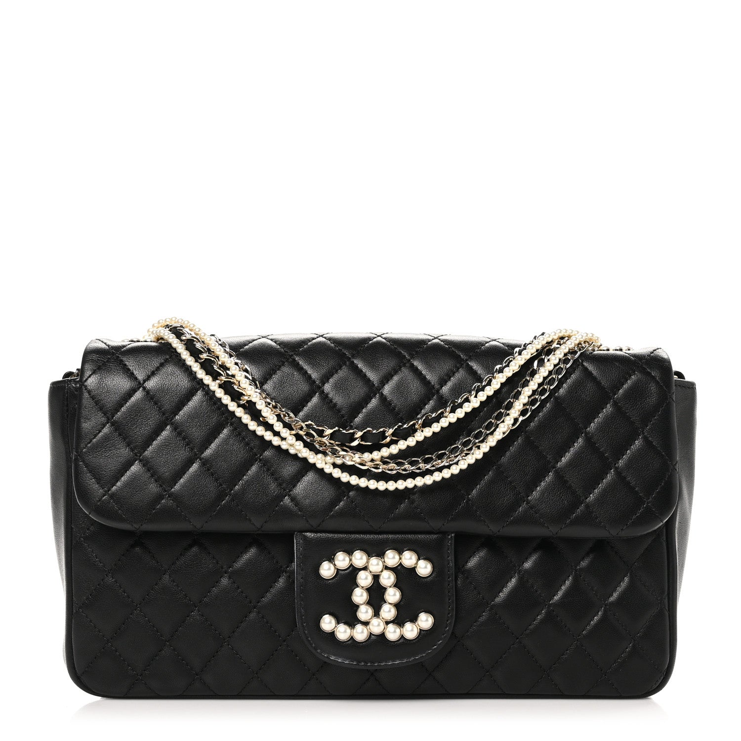 Chanel Lambskin Quilted Medium Westminster Pearl Black 1 of 10