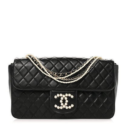 Chanel Lambskin Quilted Medium Westminster Pearl Black 1 of 10