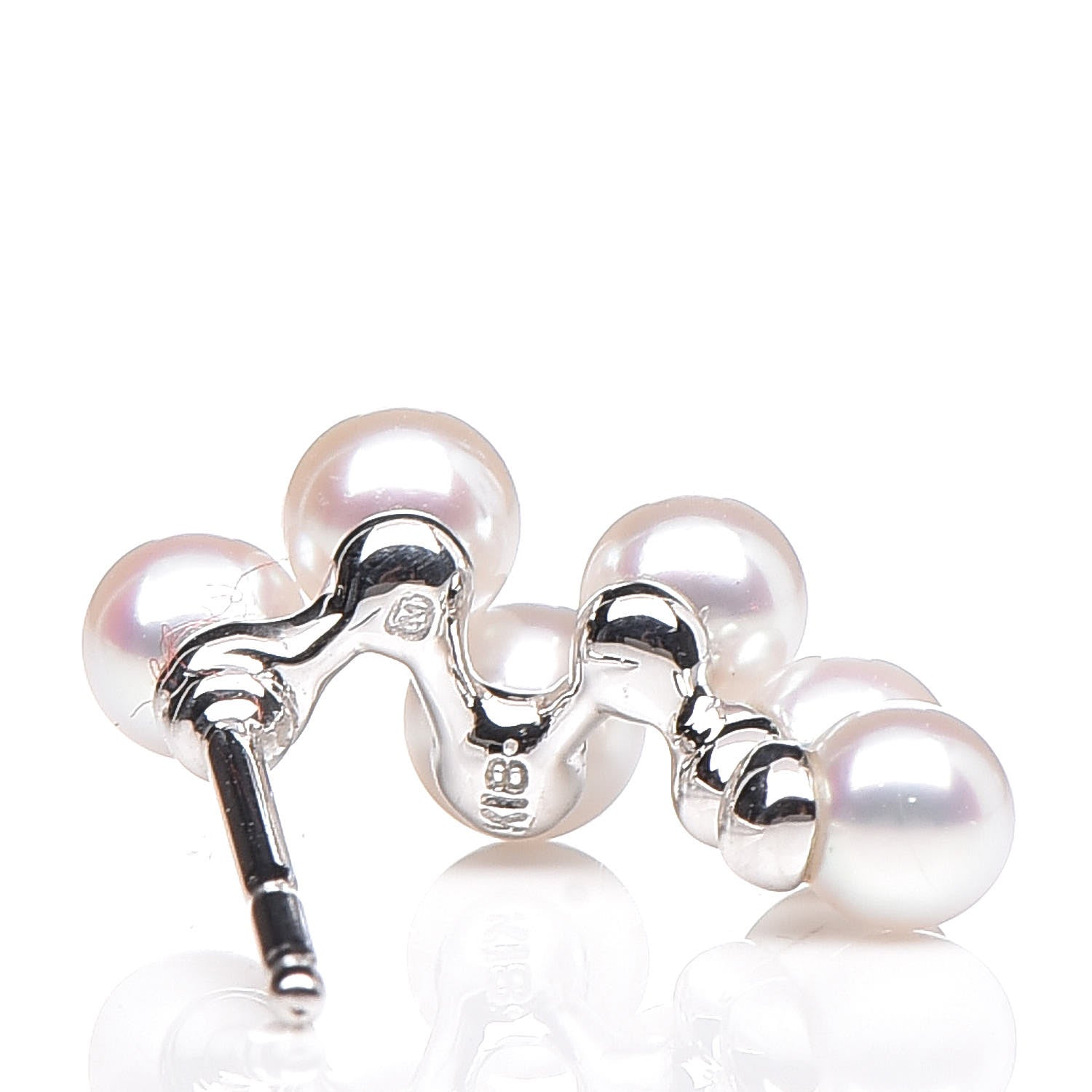 Mikimoto 18K White Gold Akoya Pearl 4.2-3.2mm Bubbles Earrings 4 of 4