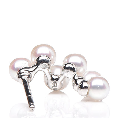 Mikimoto 18K White Gold Akoya Pearl 4.2-3.2mm Bubbles Earrings 4 of 4